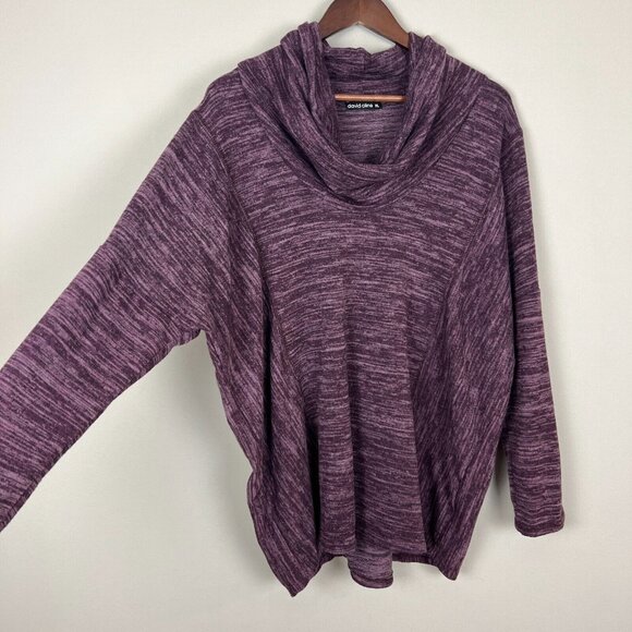 David Cline Sweater Womens XL Wine Cowl Neck‎ Long Sleeve Pullover Relaxed Fit - Picture 4 of 9